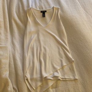 white asymmetrical blouse